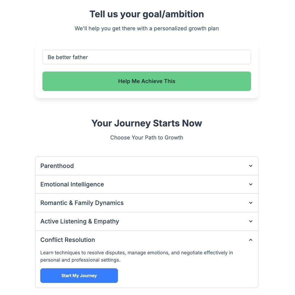 Smartphone screen displaying daily action notifications with checkmarks and progress arrows, symbolizing actionable steps for personal growth.
